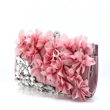 Новинка,, женская вечерняя сумка, новинка, для банкета, 3D цветок, Кристальный кошелек, сумки-мессенджеры, модные, элегантные, атласные клатчи, WY55