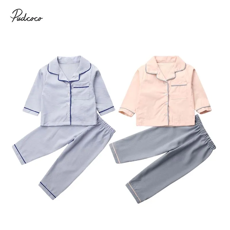 2020 Baby Spring Autumn Clothing Toddler Kids Girl Winter Clothes Pajamas Tops Pants Outfits 2Pcs Tracksuit Sleepwear 1-6T | Детская