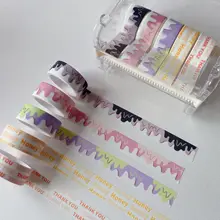 Bandes adhésives dégradées Washi pour bordure de fromage, adhésif de masquage, merci, pour Journal intime, papeterie, décor, DIY bricolage