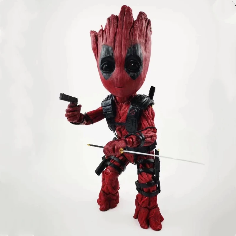 Groot COS Deadpool дерево человек модель HT 1:1 фигурка с подвижными соединениями подвижная Коллекционная игрушечная статуэтка в коробке 26 см