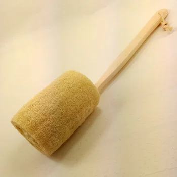 

Wooden Handled Natural Sponge Loofah Back Scrubber Brush Bath Long Reach Shower MP789