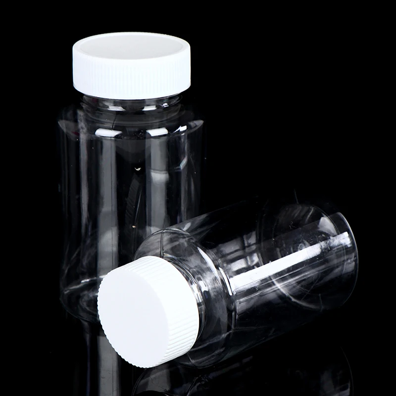 5pcs Refillable Bottles 15ml-200ml Plastic PET Clear Empty Seal Bottles Container Reagent Pack Bottle