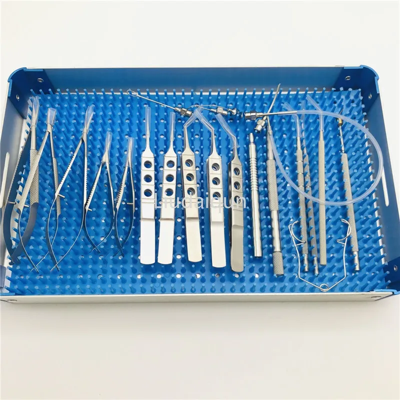 Офтальмологический инструмент из нержавеющей стали набор катаракты с стерилизационным лотком чехол офтальмологические инструменты