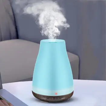 

10W Wood Grain Ultrasonic Air Humidifier Essencial Oil Sake Bottle Home Air Frensher Humidifier Aroma Air Purifier Diffuser