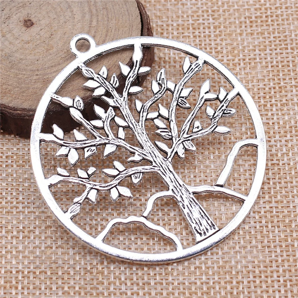 Pack of 50 Tree of Life Charms Jewelry Making Silver Color DIY