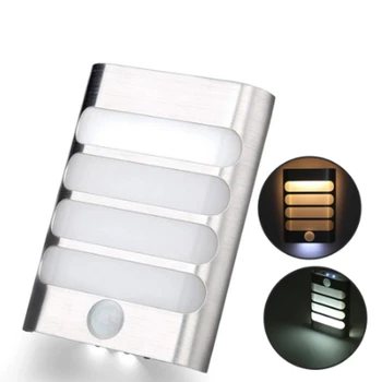 

Sensor Night Light LED battery operate Wireless PIR Infrared Motion Sensor Wall Lamp Auto On/Off for Hallway Access Stairs