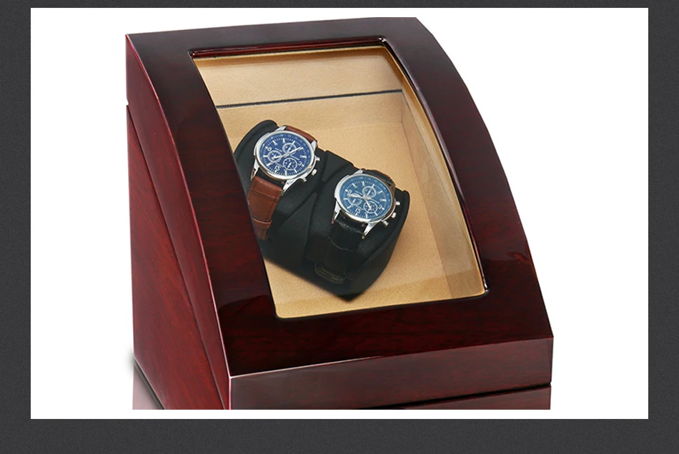 ONEON 2+ 3 коричневые автоматические часы Winder& деревянная вращающаяся шкатулка для часов с самозаводным дисплеем с тихим мотором 4 режима вращения