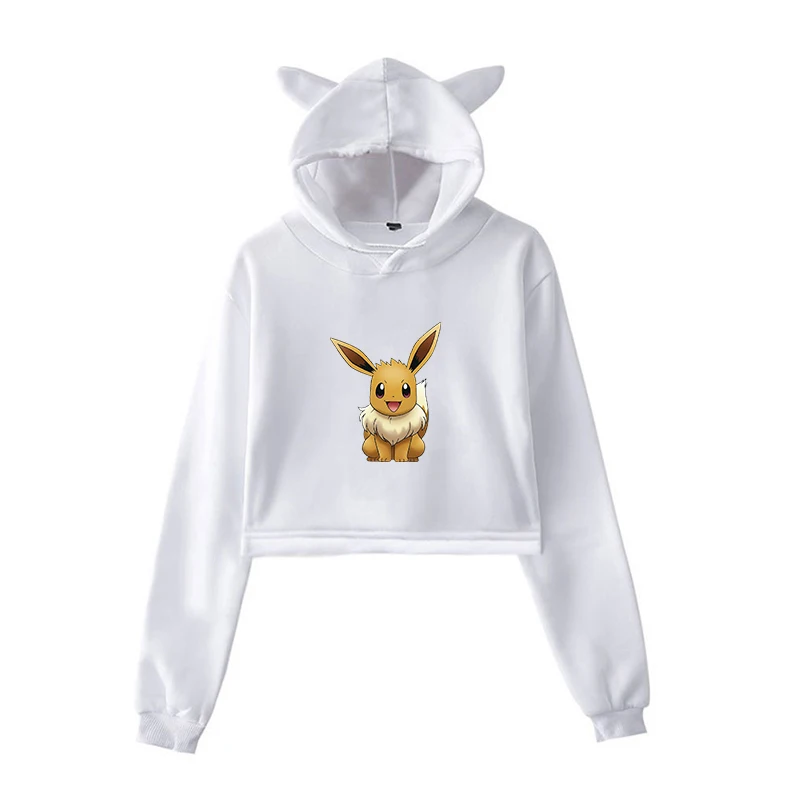 Толстовки с покемонами Eevee Bulbasaur, Женская Толстовка Harajuku, розовая одежда, Kpop, одежда для девочек, уличная одежда, зимний топ с длинными рукавами