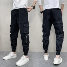 Хлопковые комбинезоны мужские модные повседневные многокарманные рабочие брюки мужские уличные хип-хоп свободные джоггеры тренировочные брюки мужские M-5XL