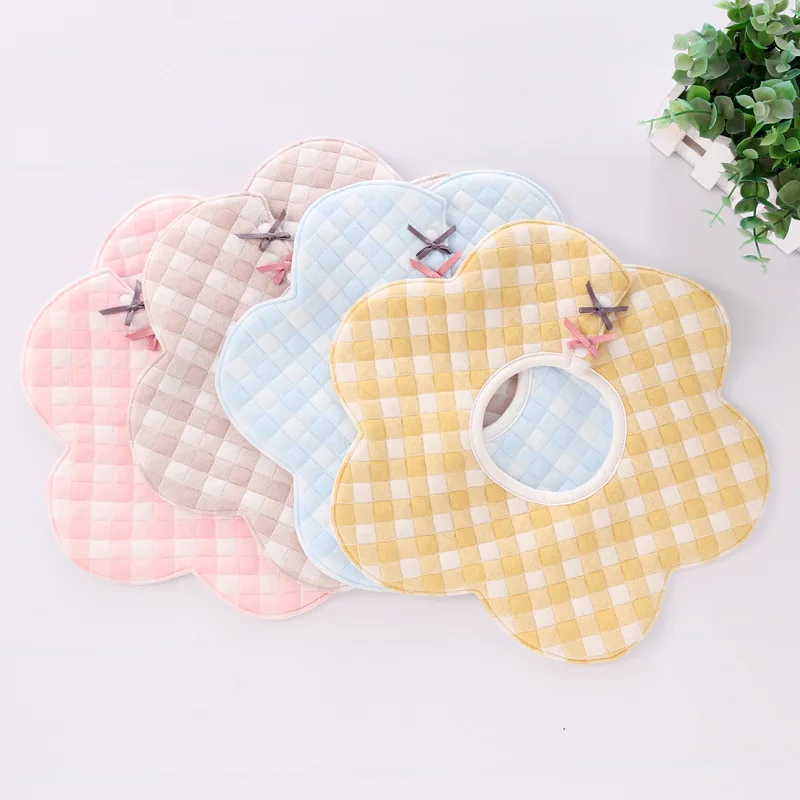 Baby Bibs 360 Degree Rotation Cotton Soft Baby Kids Bandana Burp Cloth Lovely Flower Newborn Infant Saliva Towel Baby Stuff new born baby accessories	