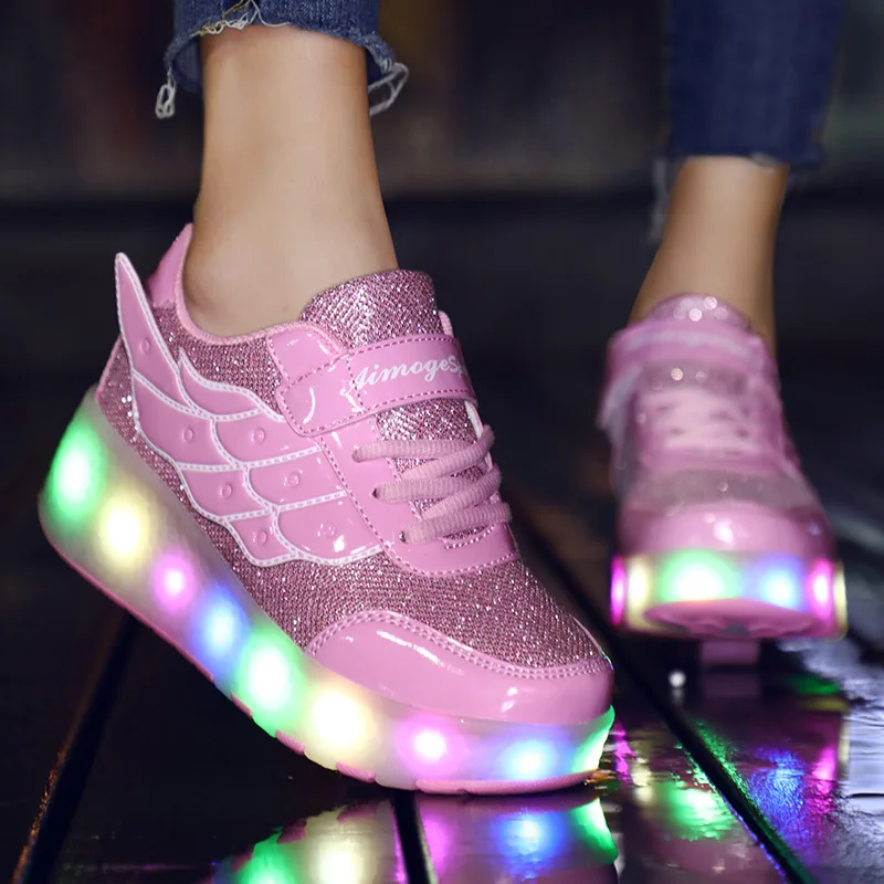 Светящиеся Роликовые кроссовки Heelys Уличная обувь для катания на коньках с