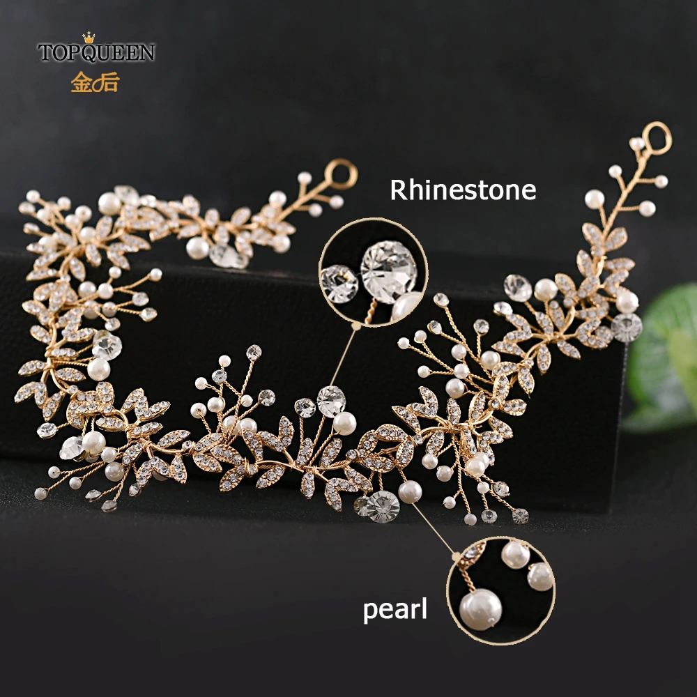 TOPQUEEN HP233-G Bridal headbands for women wedding pearl hair accessory bridal hair accessories for wedding tiara headband