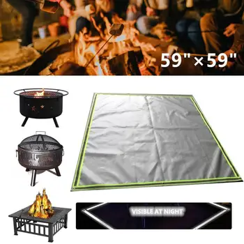

150x150cm Fireproof Barbecue Mat Oven Stove Mat Ember Mat BBQ Tools Fire Pit Mat Fire Pit Pad Deck Protector Kitchen Gadget