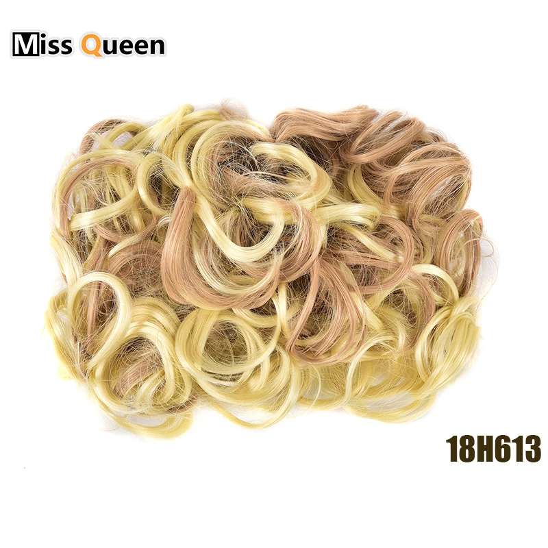 MISS QUEEN, большая расческа, заколка, кудрявые синтетические волосы, шиньон, покрытие, шиньон, шиньон для наращивания волос, пучок волос - Цвет: 18H613