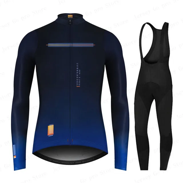 New Spring/Autumn Triathlon Men Long Sleeve Cycling Clothing Breathable Anti-UV Bicycle Jersey Set Wear Bib Pants Ropa Ciclismo 5