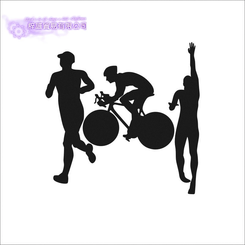 Triathlon Sticker Run Riding Swimmer Decal Swimming Posters Vinyl Wall Decals Pegatina Quadro Parede Decor Mural Swim Sticker