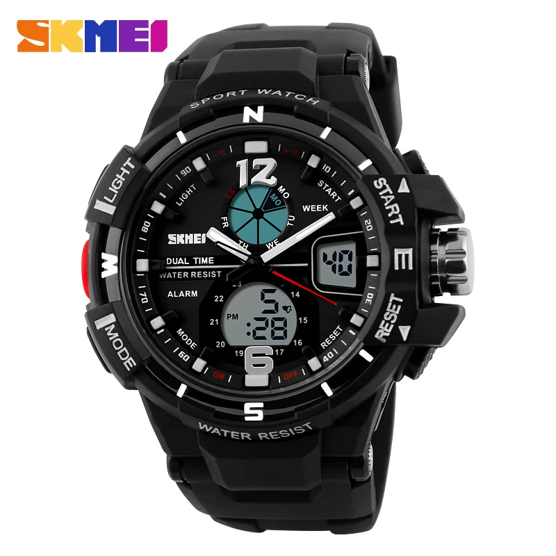 

SKMEI Fashion Men Sports Watches Dual Display Military Army Wristwatches Erkek Saat Shock Resist Clock Quartz Watch herenhorloge