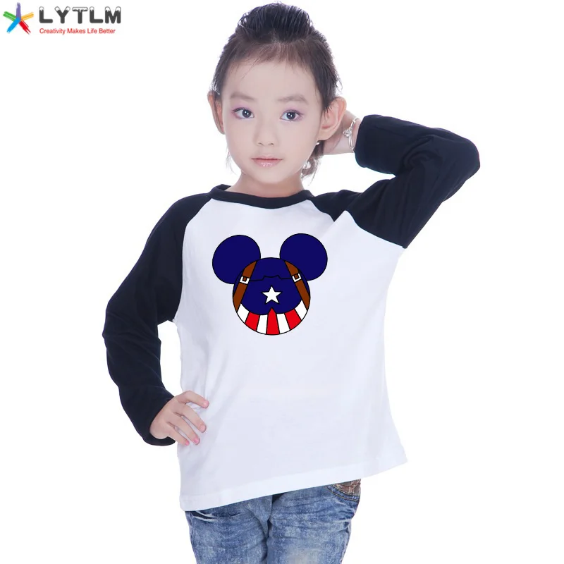 LYTLM Steve Rogers/рубашка для мальчиков, корейские Детские рубашки, футболка с капитаном для мальчиков, Enfant Garcon, топы для маленьких девочек, зимняя футболка с рисунком