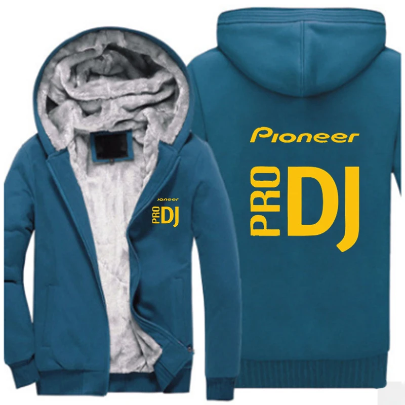 6 Зимние Повседневные утолщенные мужские куртки Pioneer Pro DJ с капюшоном на молнии, мужские теплые пальто с принтом для колледжа, теплые спортивные толстовки - Цвет: 6