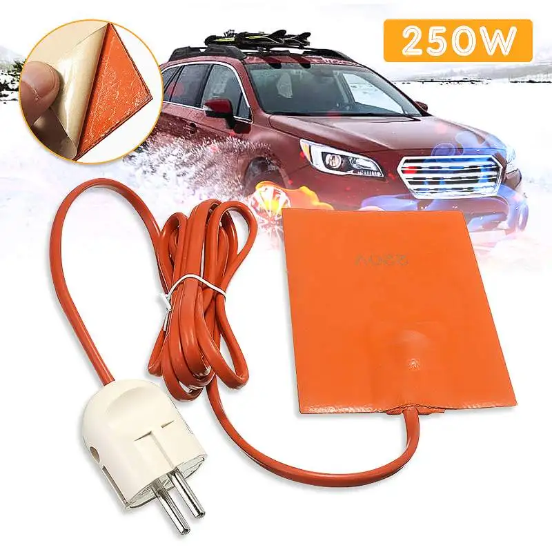 Car Engine Oil Pan Sump Tank Heater Pad 250W Silicone Heating Pad For Engine Oil Tank Wear Protect With EU Plug 220-240V