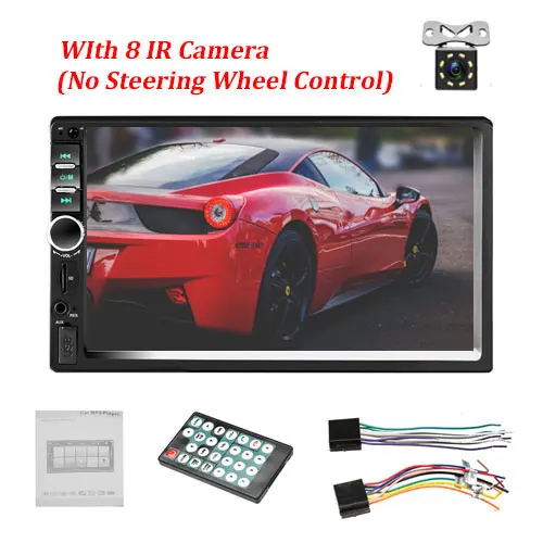 With 8 IR Camera Podofo 2 Din автомагнитола Bluetooth 2din автомобильный мультимедийный плеер " HD сенсорный Автомагнитола MP5 USB аудио стерео с камерой заднего вида - Цвет: With 8 IR Camera