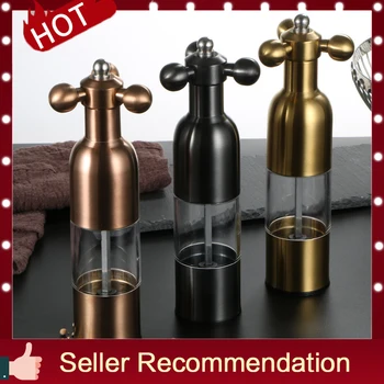 

Pepper Mill Faucet Valve Shape Stainless Steel Case Manual Salt Grinder Food Safe Ceramic Burr Home Decoration Hand Driven