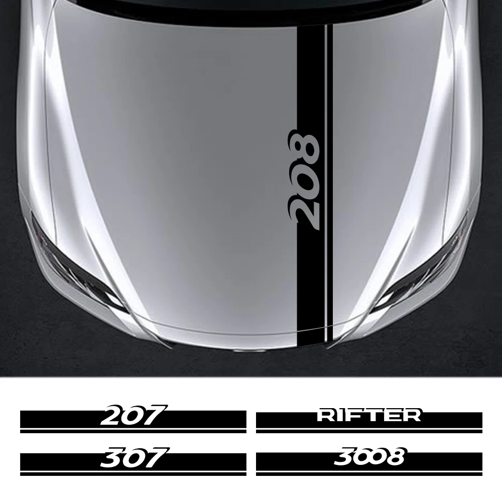 Наклейки на крышку капота автомобильного двигателя наклейки для Peugeot 307 206 207 208 308
