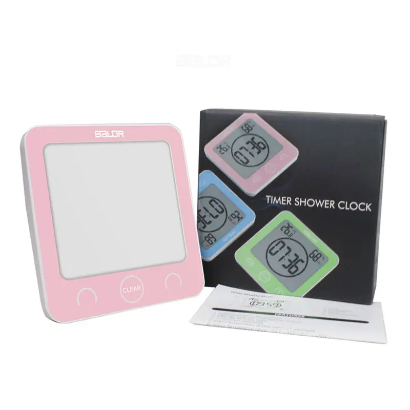 LCD Screen Digital Wall Clock Bathroom Temperature Humidity Countdown Timer Watches Wash Shower Hanging Alarm Clocks Waterproof digital wall clock wall clock digital display clock