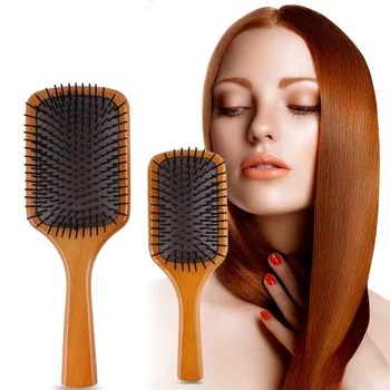 

Air Cushion Comb Beech Material Long Curved Handle Air Cushion Massage Comb Tool