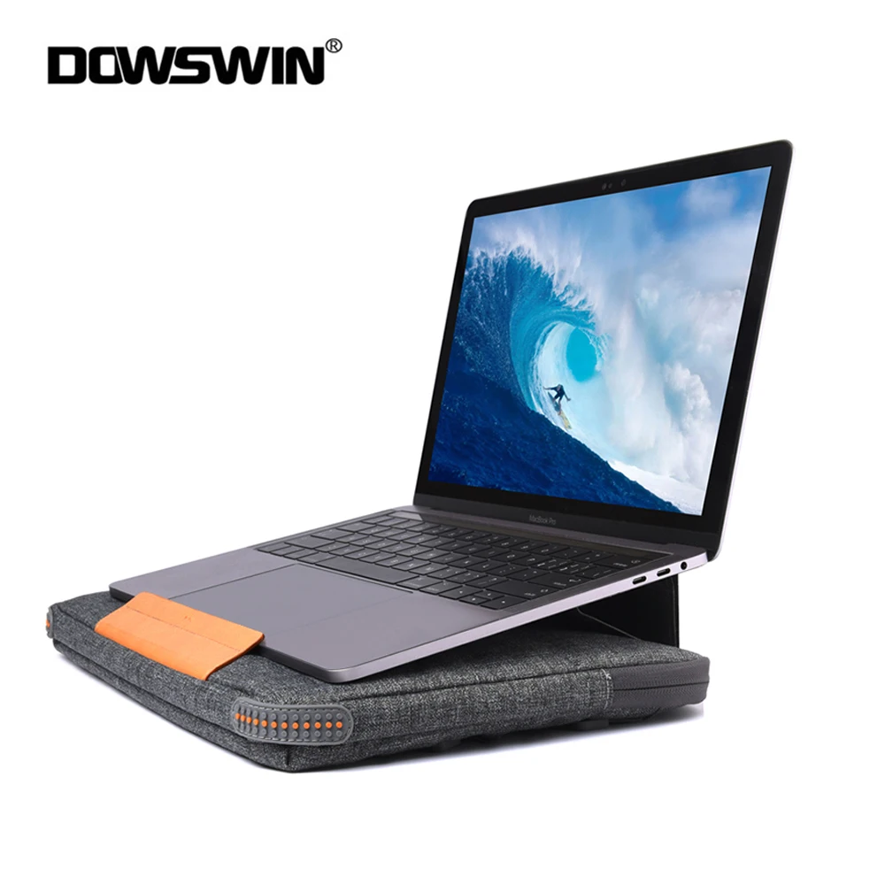 

Portable Laptop Sleeve Bag Case Multi-Pocket Waterproof Notebook Bag for MacBook Air Pro 13 15 Lenovo Dell Laptop Bag with Stand