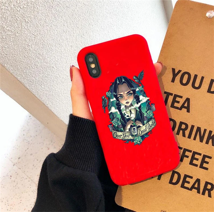 Среда Addams семейный цветной Мягкий силиконовый чехол для телефона iphone 6/6s, 6 Plus/6s Plus, 7/8, 7 Plus/8 Plus, X, XS, XR, XSMax