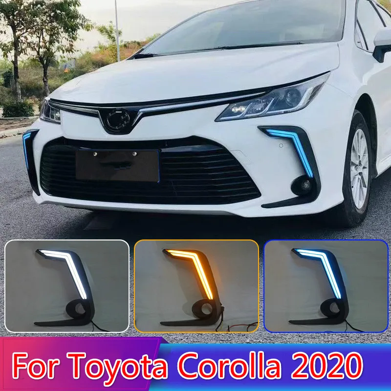 

For Toyota Corolla 2020 2PCS LED Daytime Light Running Super Brightness 12V Car LED DRL Waterproof ABS Daylight Bulb