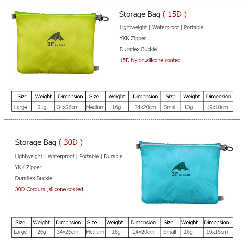 3F UL gear FeiYu портативная нейлоновая дорожная сумка для хранения белья, органайзер, компактный мешок для стирки