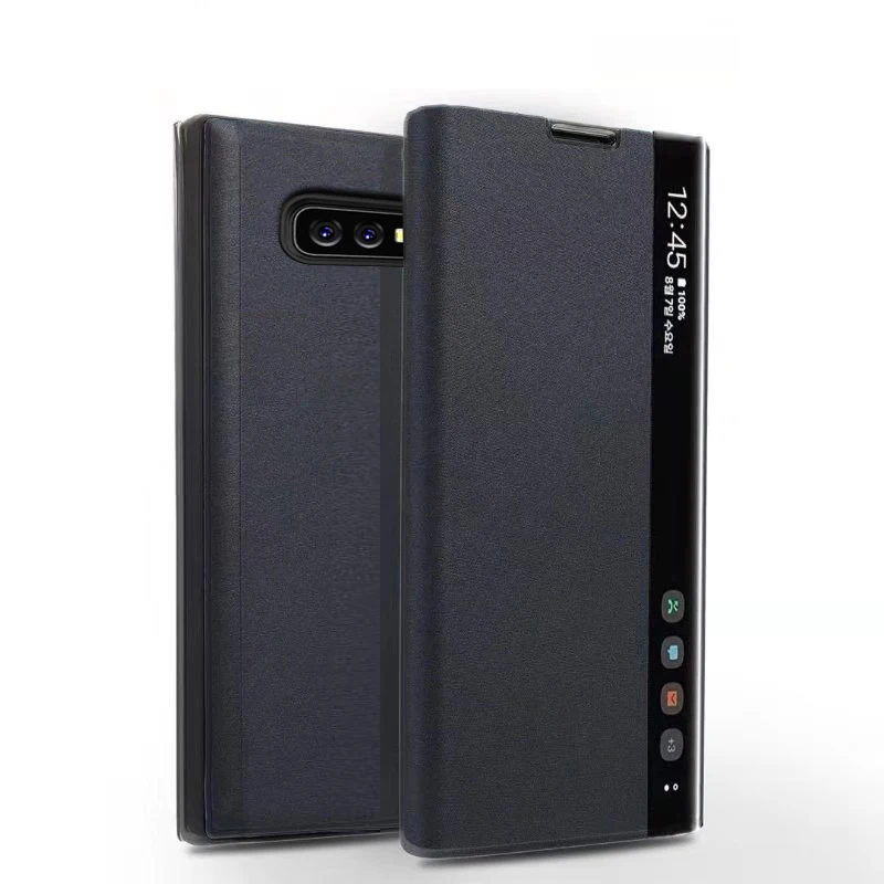 Чехол, для samsung galaxy S10 Plus, кожаный тканевый Магнитный Интеллектуальный кронштейн для окна, силиконовый роскошный чехол