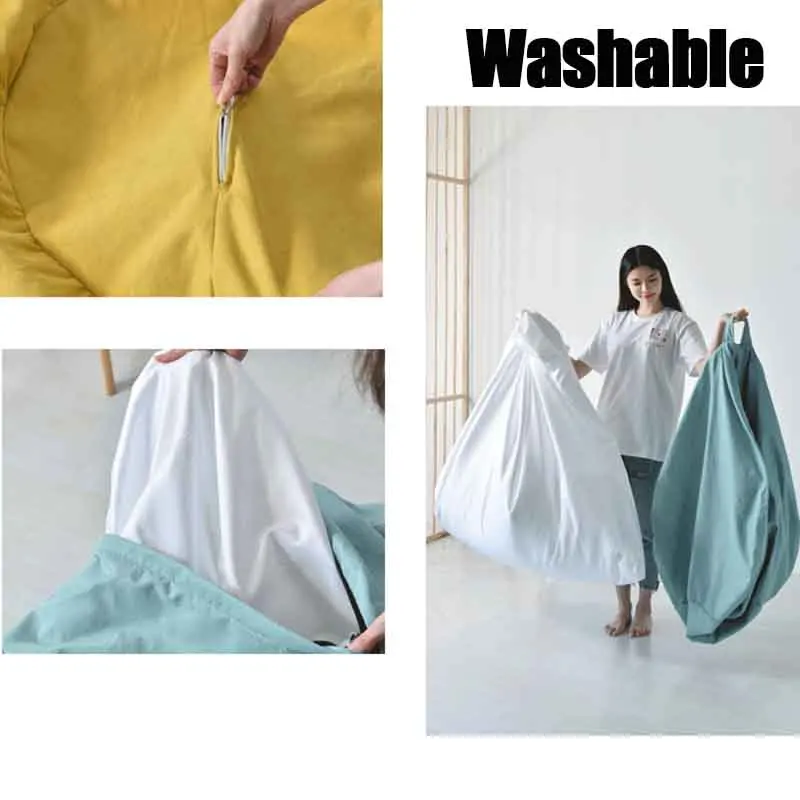 For Adults Kids(No filling) Chairs Indoor Without Filler Sofa Cover Lazy Large Lounger Bean Bag