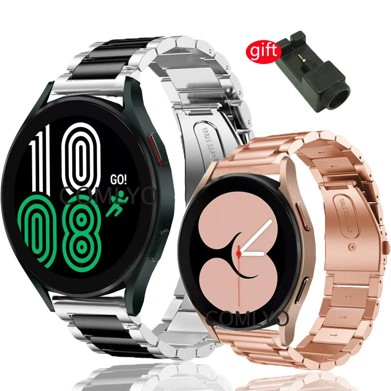 

For Galaxy watch 4 40mm 44mm Strap Metal Stainless Steel Adjustable Band for Galaxy Watch 4 Classic 42mm 46mm Bracelet Belt