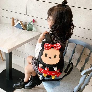 

Disney Mickey Mouse Backpack Children's Minnie Schoolbag Anti-lost Bag For Kids Fashion Pack Boy Girls Bags Portable Lunch Bag