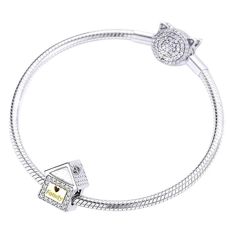 Любовь дом семья навсегда металлические бусины геометрический Шарм талисманы подходят браслет и браслет