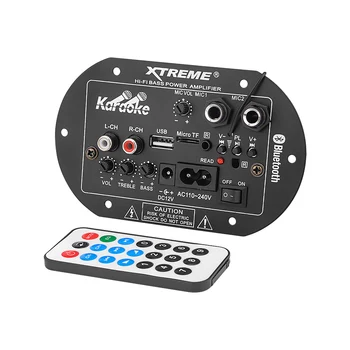 

AOSHIKE Subwoofer Amplifier Board 12V 220V 30W Dual Microphone Bluetooth Amplifier Audio Board Car Home Theater Sound System
