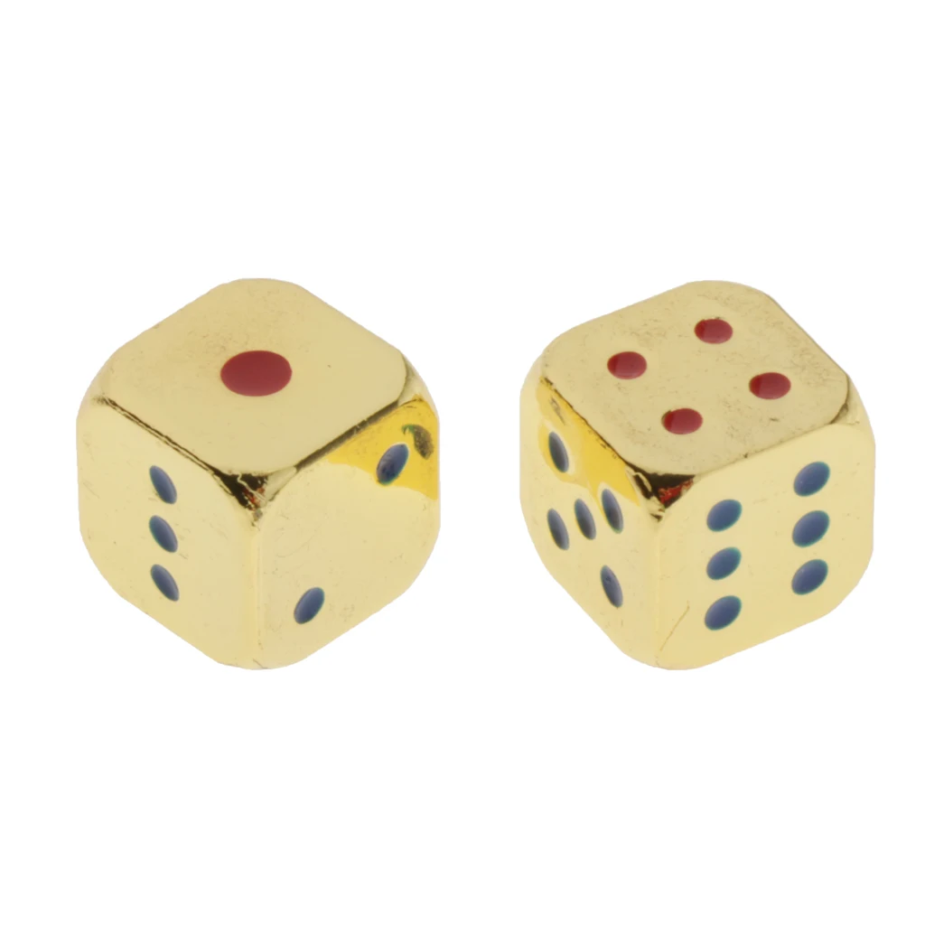 5 шт. в упаковке шестисторонние D6 игральные кости 12 мм Металлические D6 игральные кости Золотой/Серебряный с синими и красными пипсами игральные игры кубик для настольной игры