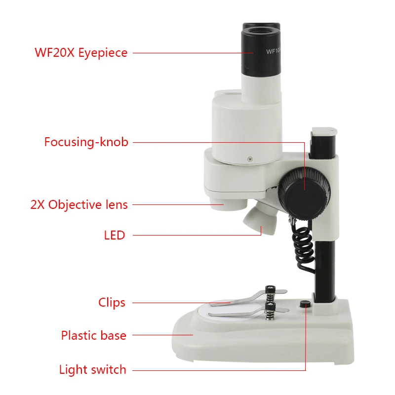 Стерео микроскоп, бинокулярный микроскоп 10X 20X 20X 40X светодиодный, подсветка для пайки печатных плат, ремонт телефонов, минеральное образование для детей