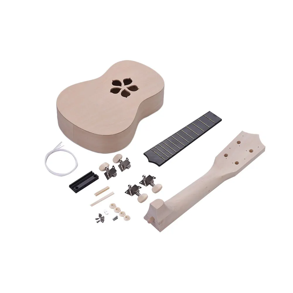 21-дюймовое укулеле незавершенной укулеле DIY Kit шеи Пластик кленовым грифом Sakura Форма с принтом «сердце» с Форма/Дельфин Форма для опционально