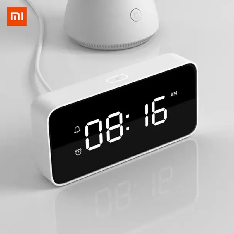 

Original Xiaomi Smart Alarm Clock Voice Broadcast Clock ABS Table Dersktop Clocks AutomaticTime Calibration Mi Home App