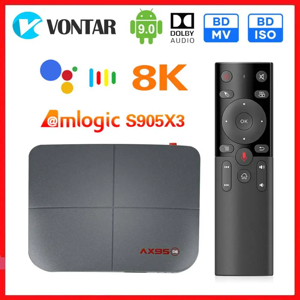 ТВ приставка Amlogic S905X3 Android 9 0 Поддержка Dolby BD MV ISO 4 + 128 ГБ Wi Fi|ТВ-приставки и