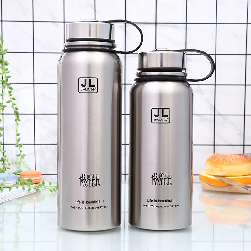 

Urijk 800/1000ml Large Capacity Sports Kettle Portable Vacuum Flask Insulated Thermo Cup Creative Vacuum Thermos Stainless Steel