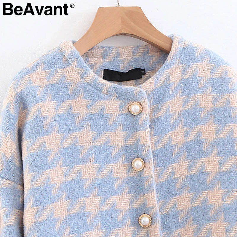 BeAvant, модная уличная одежда, клетчатое платье, женское, повседневное, две части, однобортный костюм, набор, шикарное, осень, зима, синее, женское, теплое платье