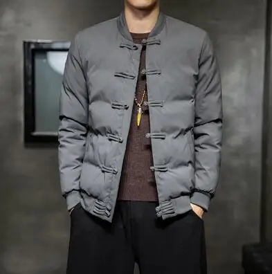 RUIHUO пальто в китайском стиле, мужская куртка, теплая зимняя куртка, мужское пальто, зимняя одежда, парка, зимнее пальто, Мужская одежда, осень, 5XL - Цвет: Dark Gray