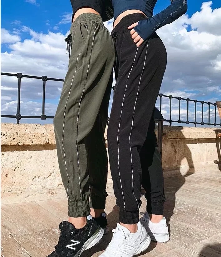 

Women Elasticated Drawstring Waist Side Striped Track Pants