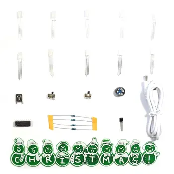

Diy Snowman Christmas Decoration LED light Pendant Music Kit 14 Led Modes 14 Songs Switch Automatically Power On