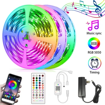 

RGB 5050 LED Strip Lights Music Sync LED Light Strip Flexible Tape Ribbon IR Bluetooth Control 5M 10M 15M 20M